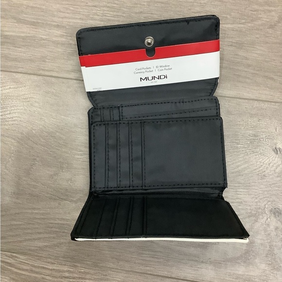 Mundi Wallet Amsterdam Indexer Safe Keeper Lock Identity Shield Black White NWT - Picture 5 of 7